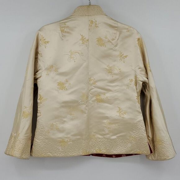 Chinese  vintage women's  red and creme reversible jacket - Picture 5 of 7